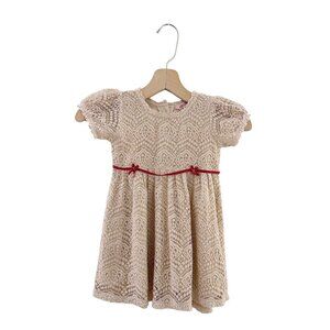 April Cornell Kids Baby Dress Lace Holiday Valentine's Cream Red